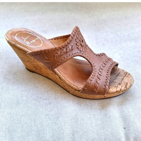 Jack Rogers Women's Tan Wedge Sandals - Picture 1 of 5